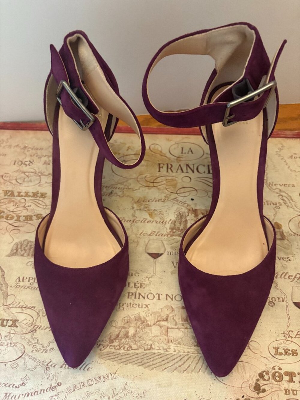 Cole Haan Plum Ankle Strap Heels 5b